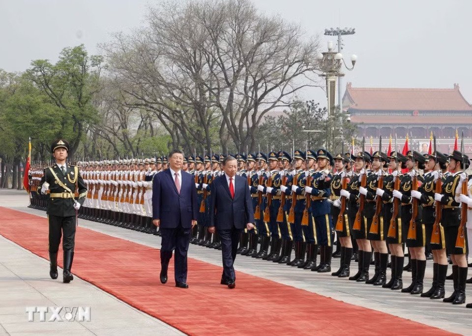 Lễ đón trọng thể Tổng Bí thư, Chủ tịch nước Tô Lâm thăm cấp Nhà nước đến Trung Quốc