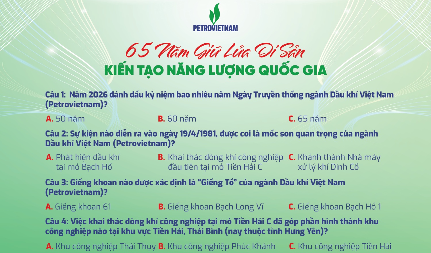 Minigame Petrovietnam: Giữ lửa di sản - Kiến tạo năng lượng quốc gia