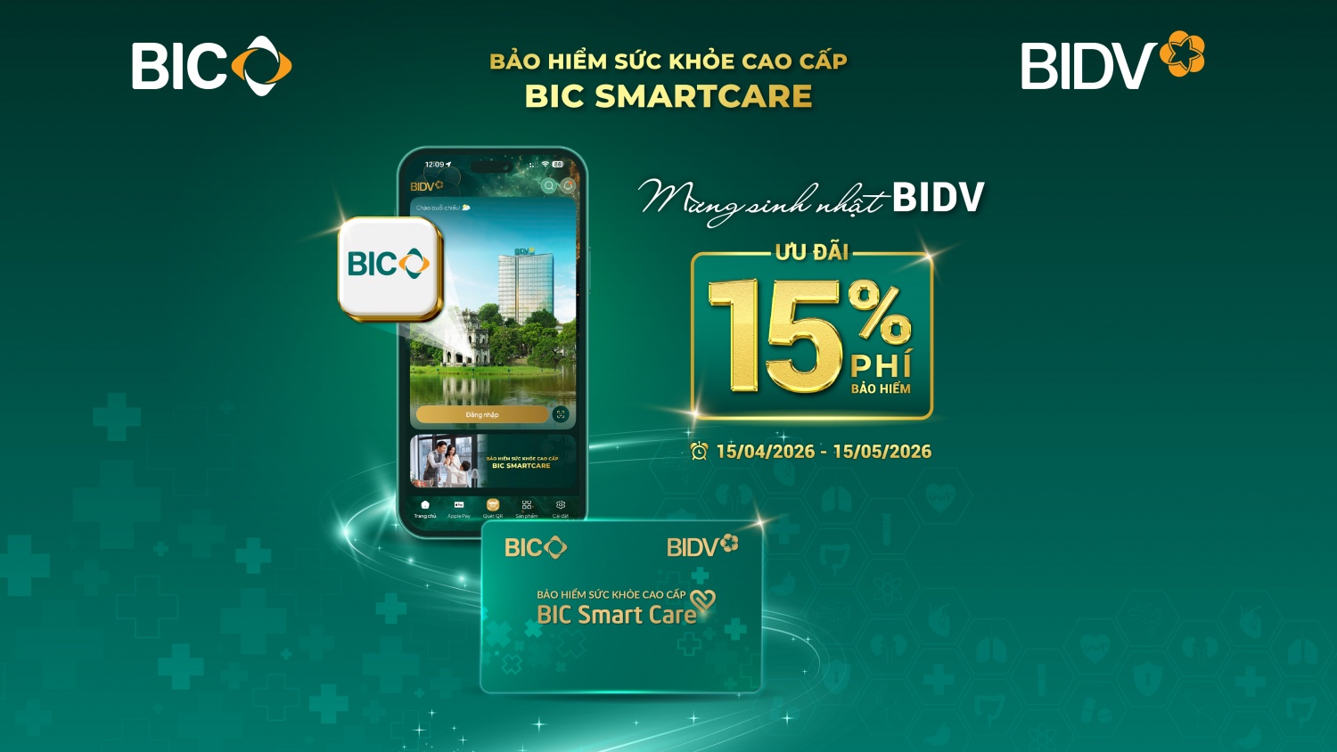 BIC giảm 15% phí bảo hiểm sức khỏe cao cấp chào mừng ngày thành lập BIDV