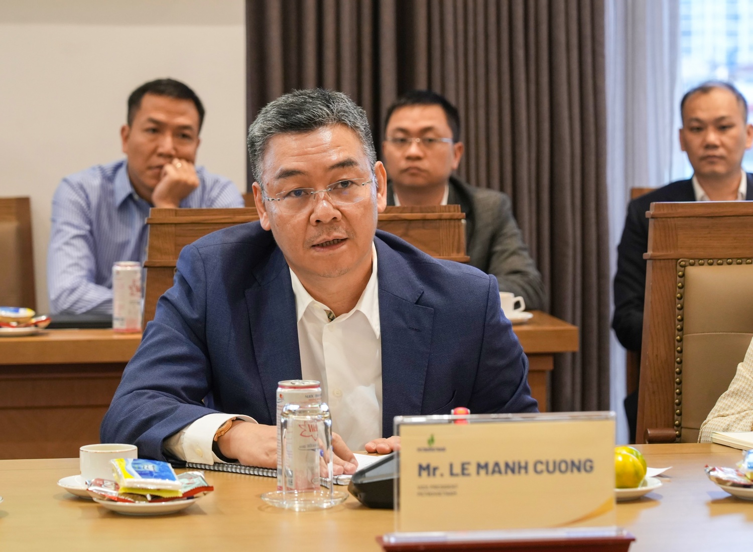 Phó Tổng giám đốc Petrovietnam Lê Mạnh Cường đề nghị IAEA tiếp tục tăng cường hỗ trợ Petrovietnam về công tác đào tạo nhân lực và kỹ thuật hạ tầng.