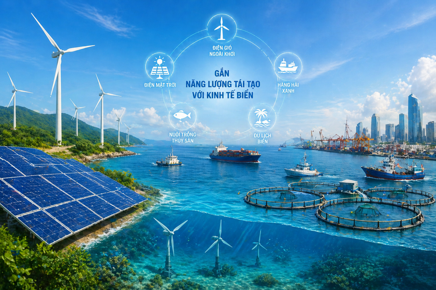 Gắn năng lượng tái tạo với kinh tế biển: Hướng đi chiến lược từ thực tiễn phía Nam