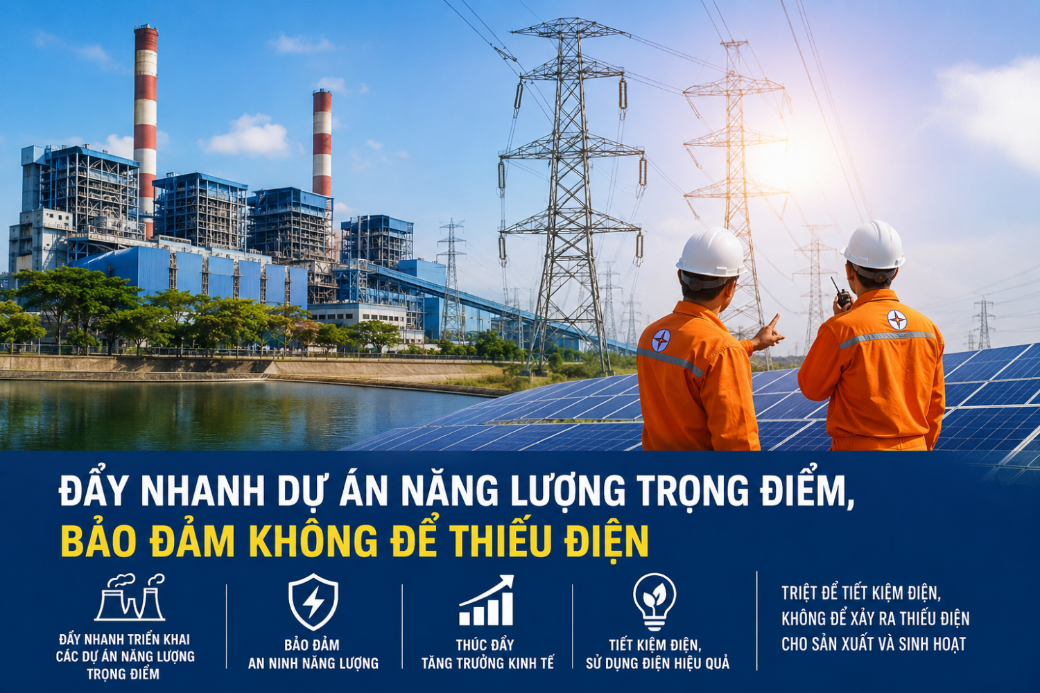 Đẩy nhanh dự án năng lượng trọng điểm, bảo đảm không để thiếu điện