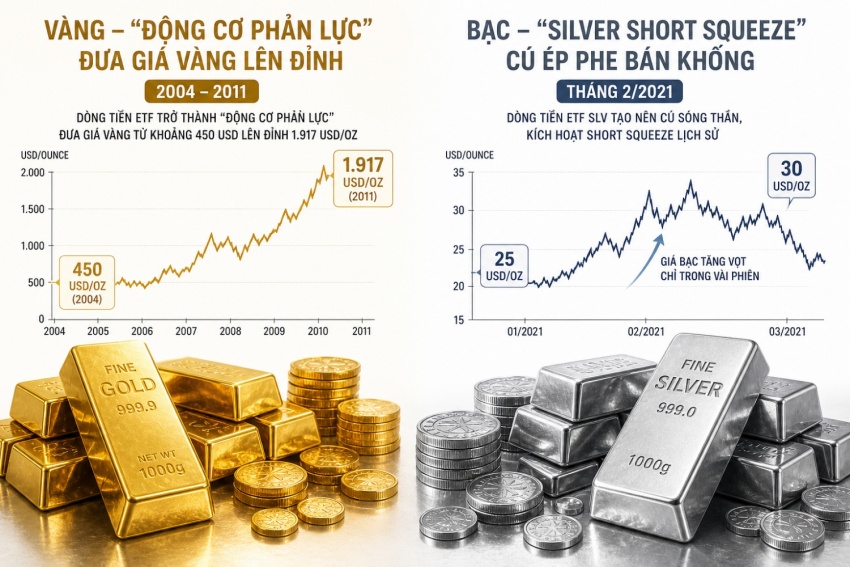 Dòng tiền ETF - cơ chế khuếch đại giá vàng và kim loại quý