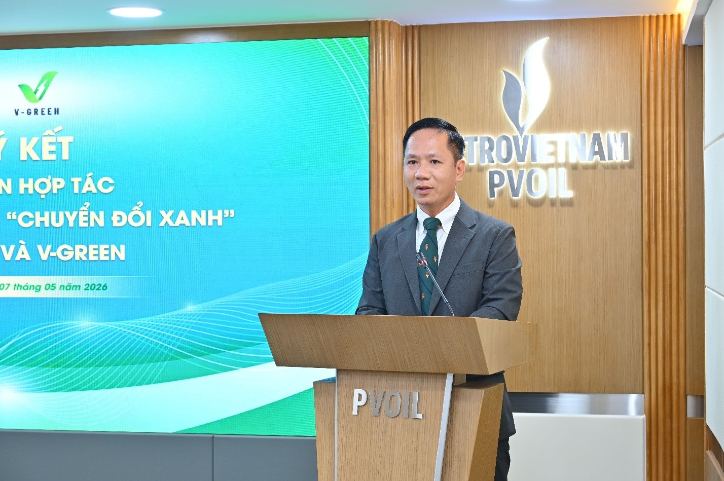 Ông Nguyễn Anh Quỳnh – Tổng Giám đốc V-Green phát biểu tại buổi lễ.
