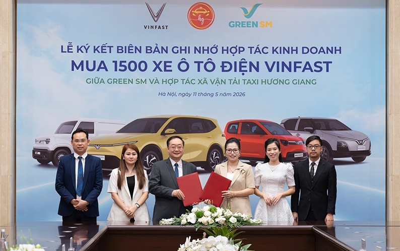 Taxi Hương Giang mua 1.500 ôtô điện VinFast, mở rộng, hợp tác với Green SM