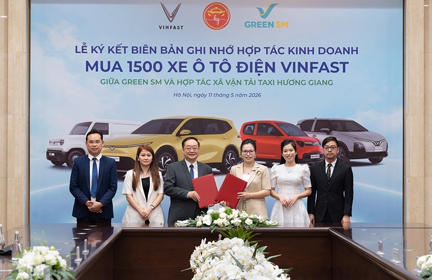 Taxi Hương Giang mua 1.500 ôtô điện VinFast, mở rộng, hợp tác với Green SM