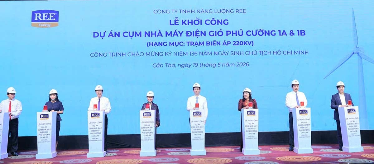 REE khởi công hạng mục trạm biến áp 220kV Dự án điện gió Phú Cường 1A và 1B