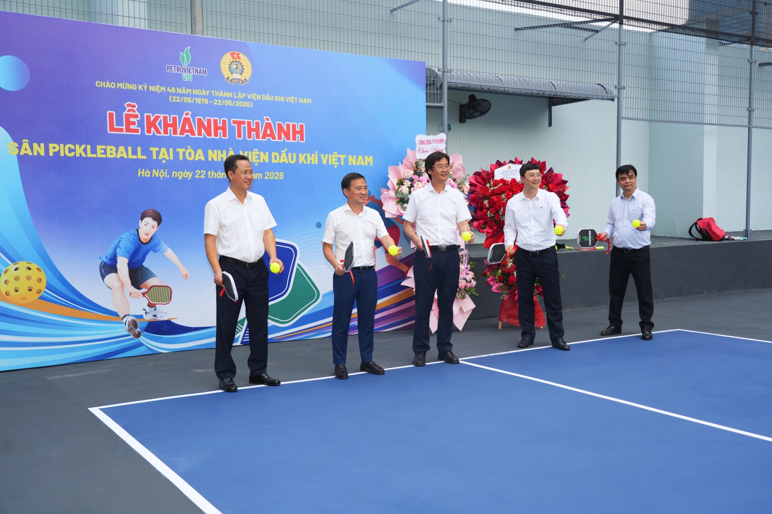 Khánh thành sân pickleball nhân kỷ niệm 48 năm thành lập Viện Dầu khí Việt Nam Khánh thành sân pickleball nhân kỷ niệm 48 năm thành lập Viện Dầu khí Việt Nam