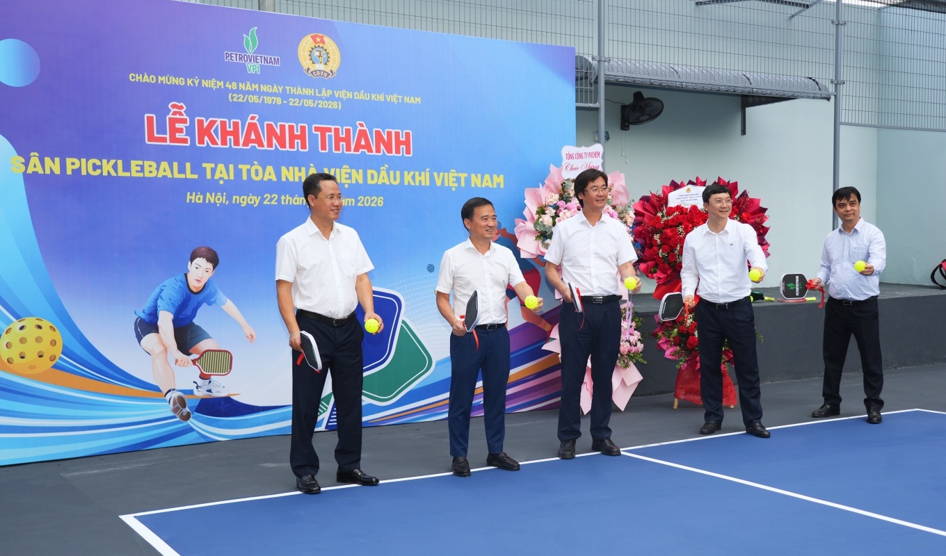 Khánh thành sân pickleball nhân kỷ niệm 48 năm thành lập Viện Dầu khí Việt Nam