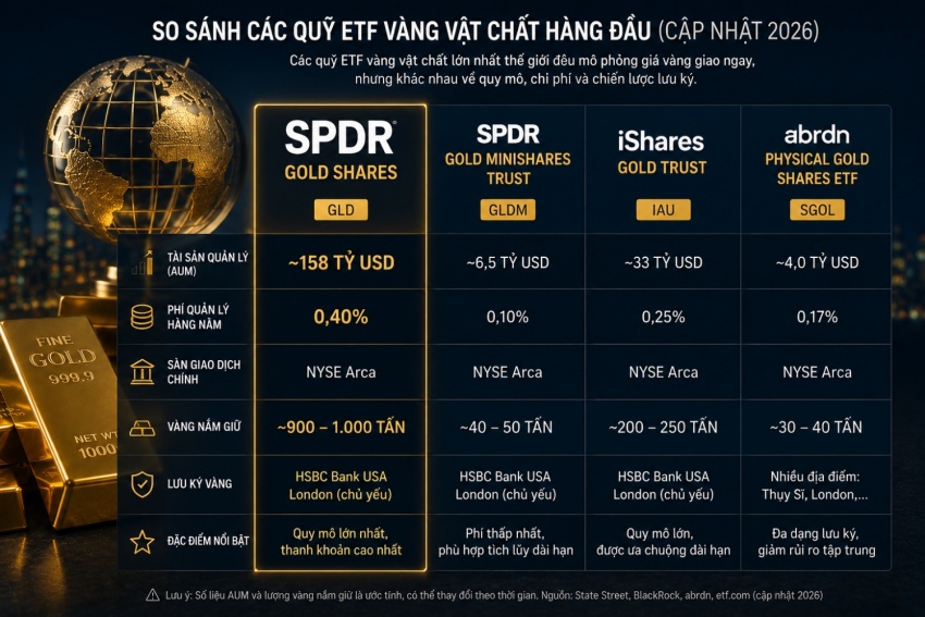 Về quỹ ETF vàng nghìn tấn lớn nhất thế giới SPDR Gold Shares