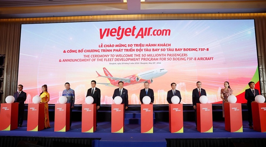Vietjet chào mừng 50 triệu lượt khách Việt Nam – Thái Lan, mở ra giai đoạn phát triển mới với đội bay Boeing thế hệ mới Vietjet chào mừng 50 triệu lượt khách Việt Nam - Thái Lan