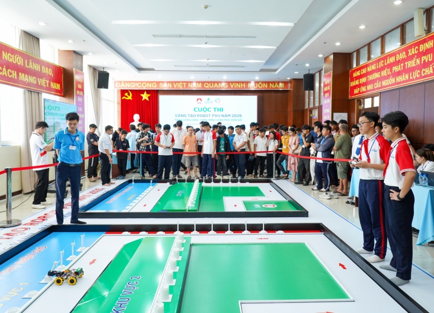 Sôi nổi vòng lọai Cuộc thi Rô bốt PVU năm 2026 Sôi nổi vòng loại Cuộc thi Robot PVU năm 2026