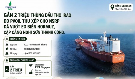 Gần 2 triệu thùng dầu thô Basrah (Iraq) cập cảng Nghi Sơn
