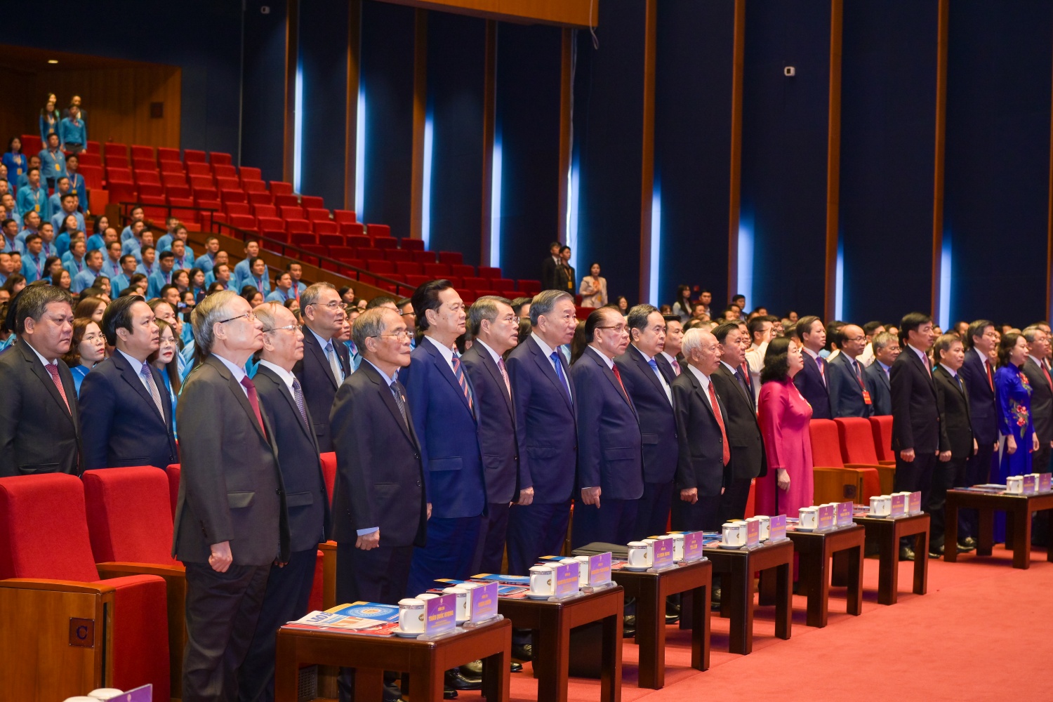 Đồng chí Tô Lâm - Tổng Bí thư, Chủ tịch nước dự và phát biểu chỉ đạo. Cùng dự Đại hội có các đồng chí lãnh đạo, nguyên lãnh đạo Đảng, Nhà nước, Mặt trận Tổ quốc Việt Nam.