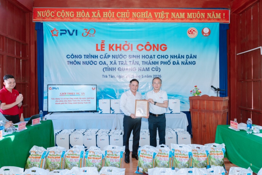 PVI tổ chức Lễ khởi công xây dựng công trình nước sinh hoạt cho nhân dân thôn Nước Oa, xã Trà Tân, TP Đà nẵng