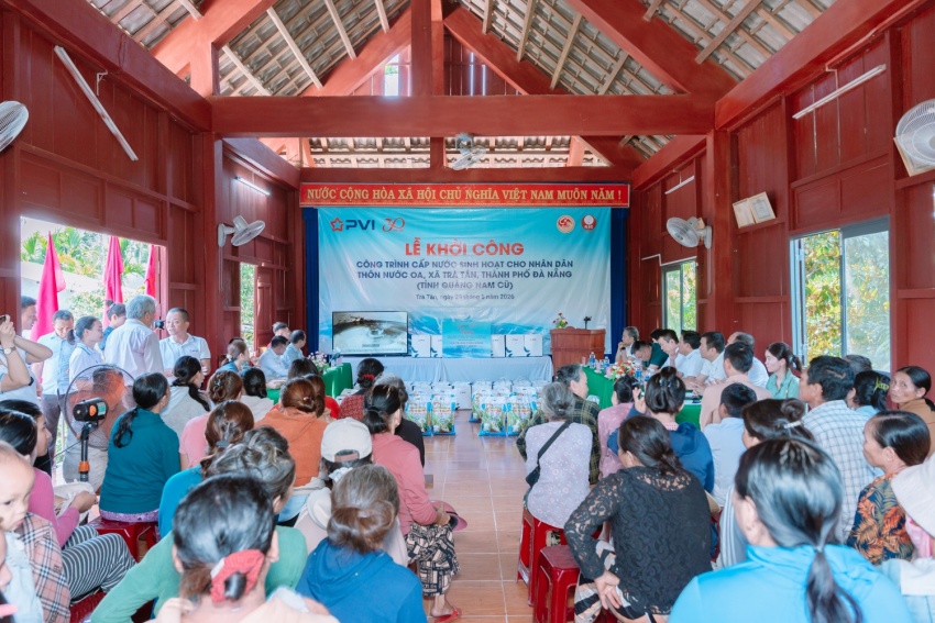 PVI tổ chức Lễ khởi công xây dựng công trình nước sinh hoạt cho nhân dân thôn Nước Oa, xã Trà Tân, TP Đà nẵng