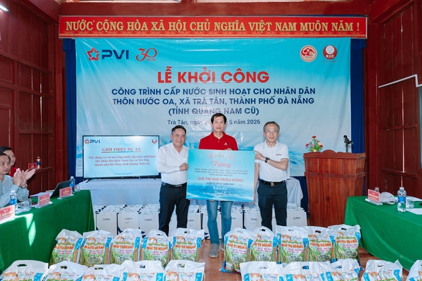 PVI tổ chức Lễ khởi công xây dựng công trình nước sinh hoạt cho nhân dân thôn Nước Oa, xã Trà Tân, TP Đà nẵng