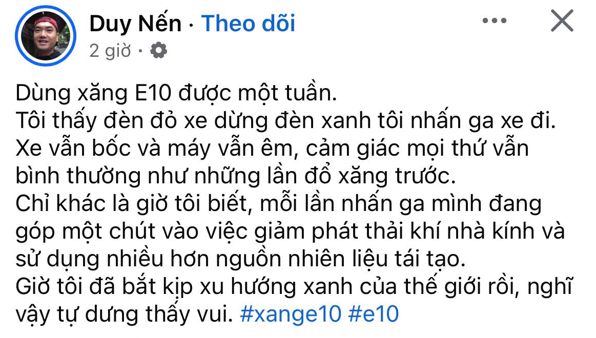Xăng E10 ghi điểm với tài xế công nghệ, mong giá bán hấp dẫn hơn