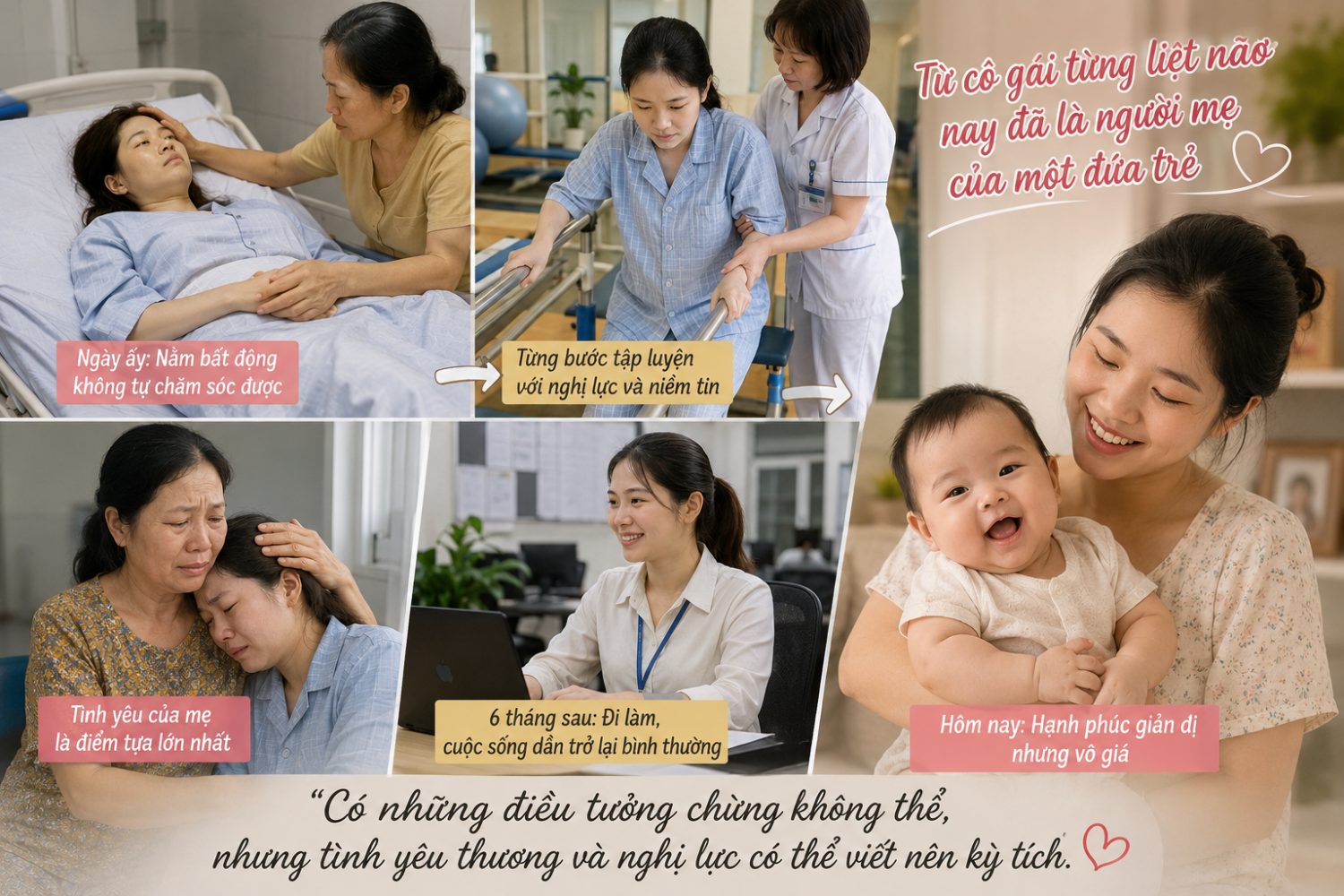 Chuyện "thần kỳ" về cô gái từng bị liệt não nay đã thành bà mẹ trẻ