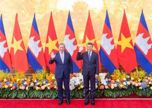 Thủ tướng Lê Minh Hưng chủ trì lễ đón chính thức Thủ tướng Campuchia