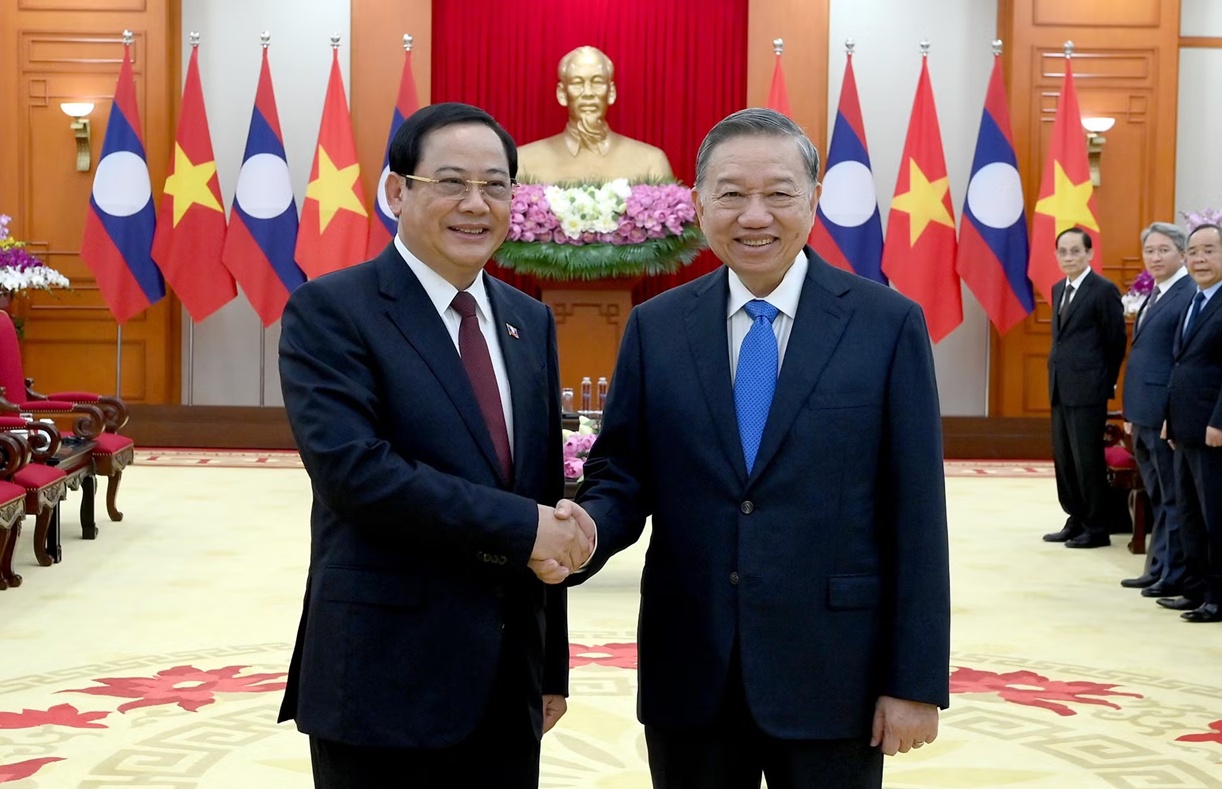 Tổng Bí thư, Chủ tịch nước Tô Lâm tiếp Thủ tướng Lào