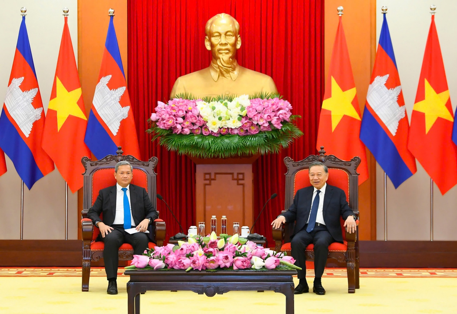 Tổng Bí thư, Chủ tịch nước Tô Lâm tiếp Thủ tướng Vương quốc Campuchia Hun Manet