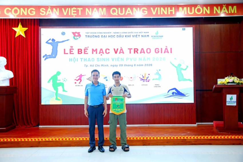Bế mạc Hội thao Sinh viên PVU 2026: Lan tỏa tinh thần “Khỏe để học tập, lao động và cống hiến” Bế mạc Hội thao Sinh viên PVU 2026: Lan tỏa tinh thần “Khỏe để học tập, lao động và cống hiến”