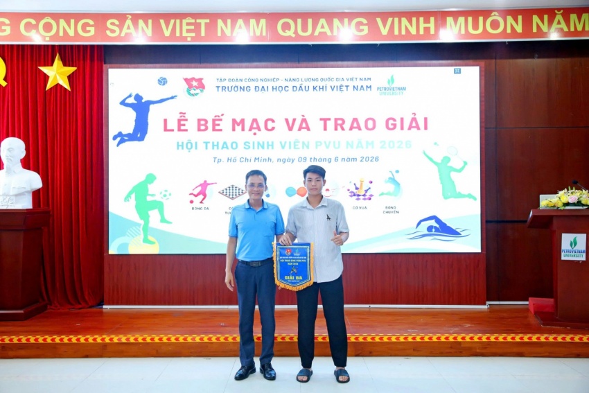 Bế mạc Hội thao Sinh viên PVU 2026: Lan tỏa tinh thần “Khỏe để học tập, lao động và cống hiến” Bế mạc Hội thao Sinh viên PVU 2026: Lan tỏa tinh thần “Khỏe để học tập, lao động và cống hiến”