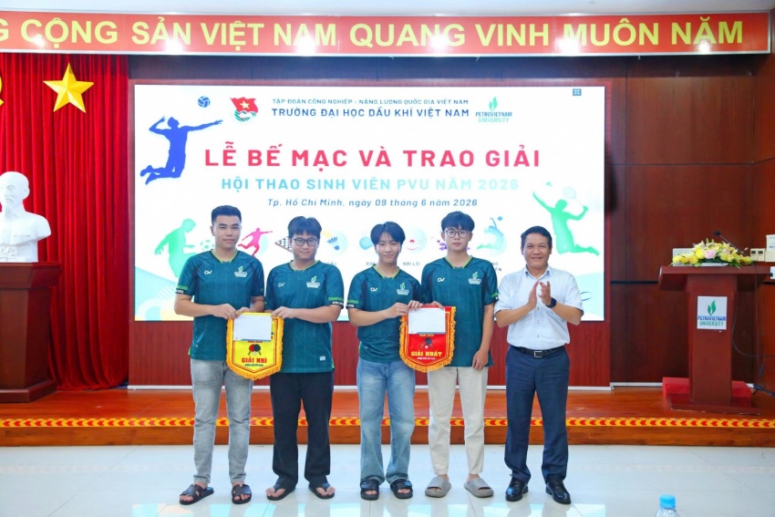 Bế mạc Hội thao Sinh viên PVU 2026: Lan tỏa tinh thần “Khỏe để học tập, lao động và cống hiến” Bế mạc Hội thao Sinh viên PVU 2026: Lan tỏa tinh thần “Khỏe để học tập, lao động và cống hiến”