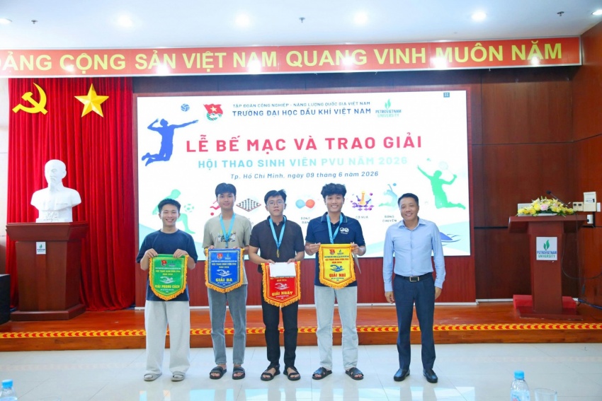 Bế mạc Hội thao Sinh viên PVU 2026: Lan tỏa tinh thần “Khỏe để học tập, lao động và cống hiến” Bế mạc Hội thao Sinh viên PVU 2026: Lan tỏa tinh thần “Khỏe để học tập, lao động và cống hiến”