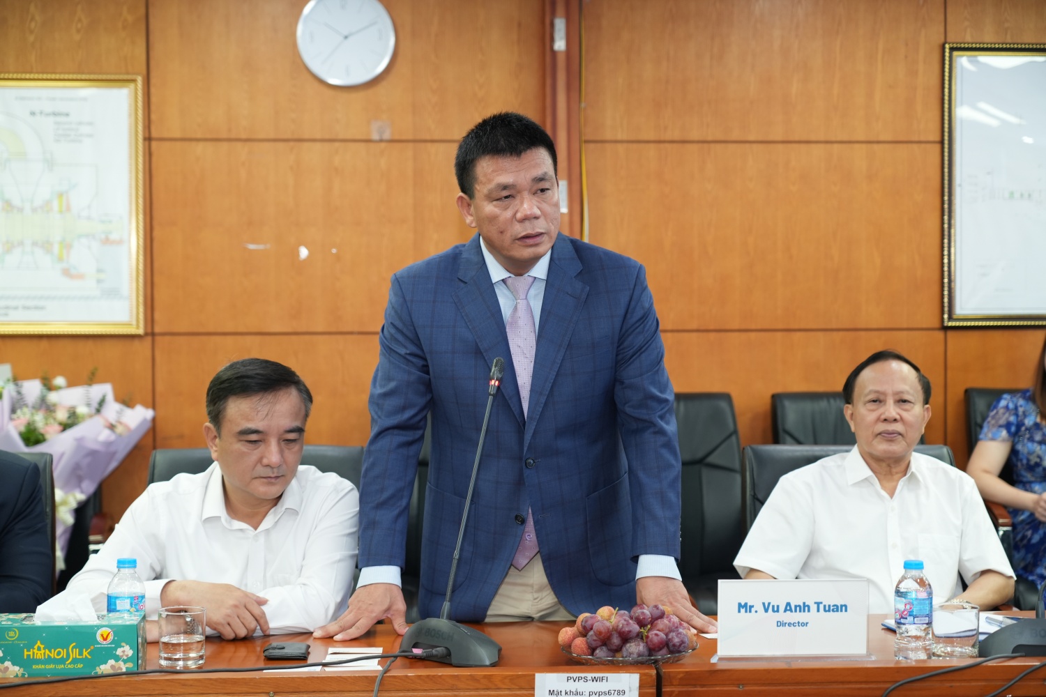 Giám đốc PVPS Vũ Anh Tuấn phát biểu tại buổi ký kết Giám đốc PVPS Vũ Anh Tuấn phát biểu tại buổi ký kết