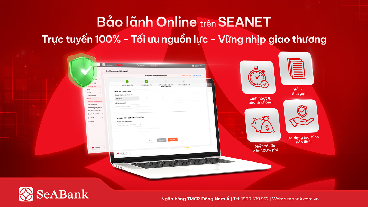 SeABank ra mắt tính năng Bảo lãnh Online, miễn đến 100% phí cho khách hàng doanh nghiệp SeABank ra mắt tính năng Bảo lãnh Online, miễn đến 100% phí cho khách hàng doanh nghiệp
