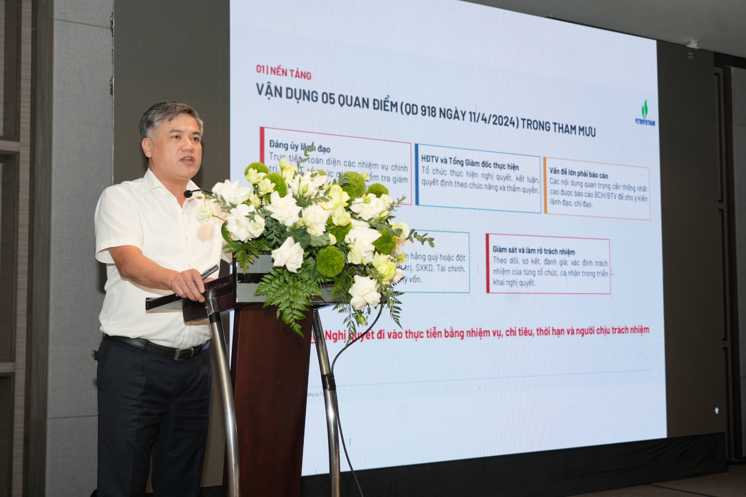 Petrovietnam nâng cao hiệu quả quản trị việc ban hành và tổ chức thực hiện nghị quyết Petrovietnam nâng cao hiệu quả quản trị việc ban hành và tổ chức thực hiện nghị quyết