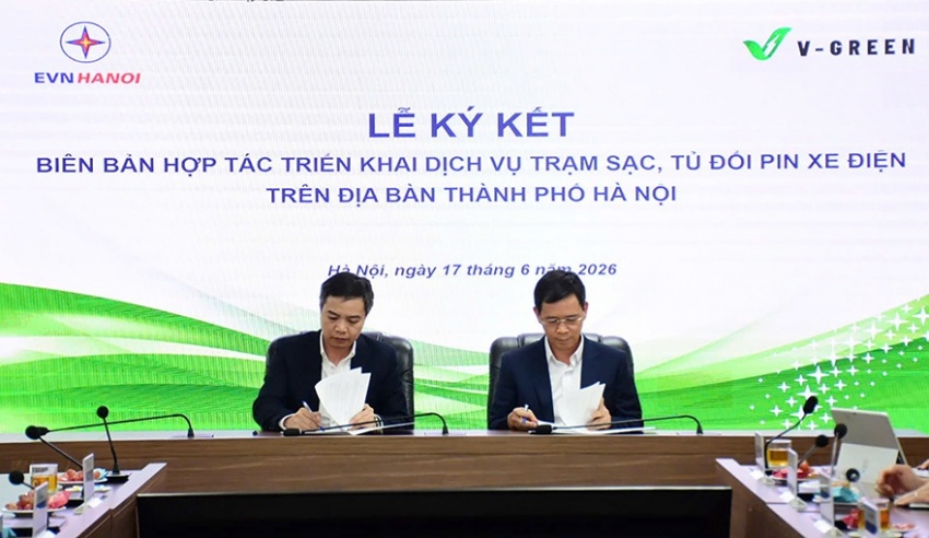 V-Green hợp tác với EVNHANOI triển khai 10.000 tủ đổi pin xe máy điện V-Green hợp tác với EVNHANOI triển khai 10.000 tủ đổi pin xe máy điện