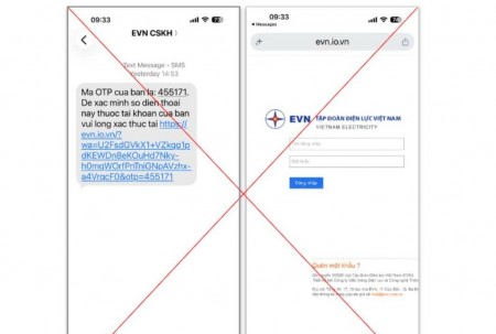 EVN cảnh báo thủ đoạn lừa đảo mới bằng tin nhắn OTP giả mạo