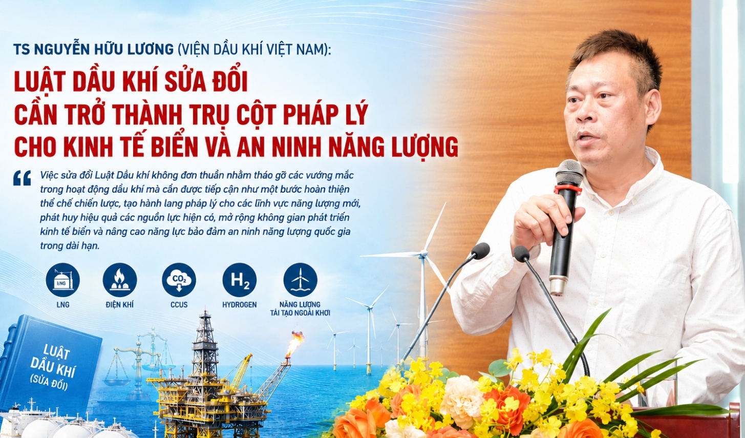 Luật Dầu khí (sửa đổi) cần trở thành trụ cột pháp lý cho kinh tế biển và an ninh năng lượng