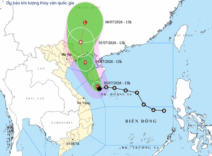 Bão số 1 tăng cấp, hướng vào vùng biển Quảng Ninh - Hưng Yên