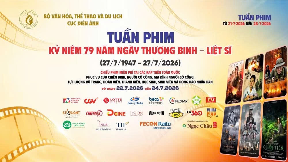 Chiếu phim miễn phí toàn quốc nhân kỷ niệm 79 năm Ngày Thương binh - Liệt sĩ Chiếu phim miễn phí toàn quốc nhân kỷ niệm 79 năm Ngày Thương binh - Liệt sĩ
