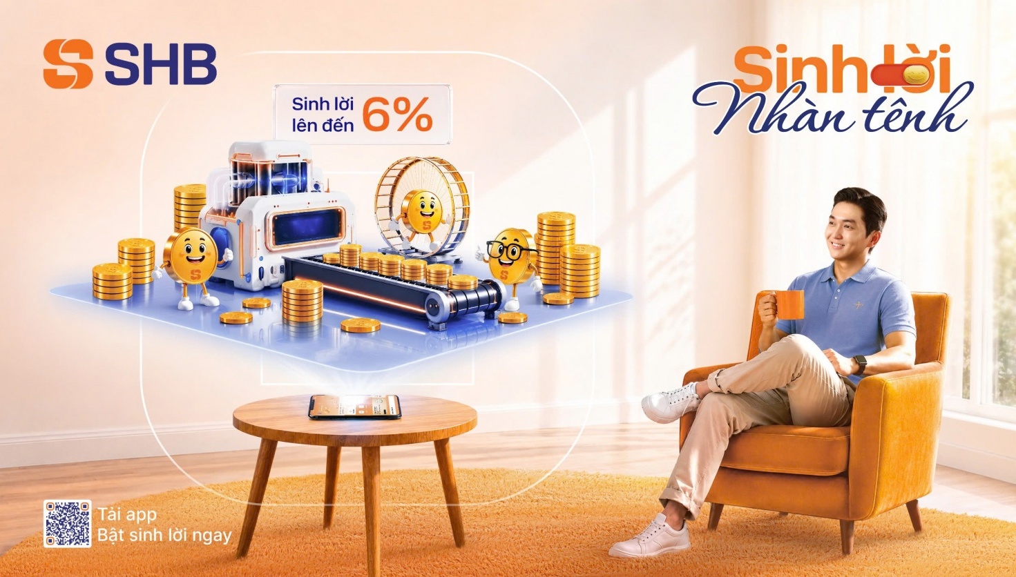 SHB SAHA ra mắt tính năng “Sinh lời nhàn tênh”: Tự động sinh lời tới 6%/năm