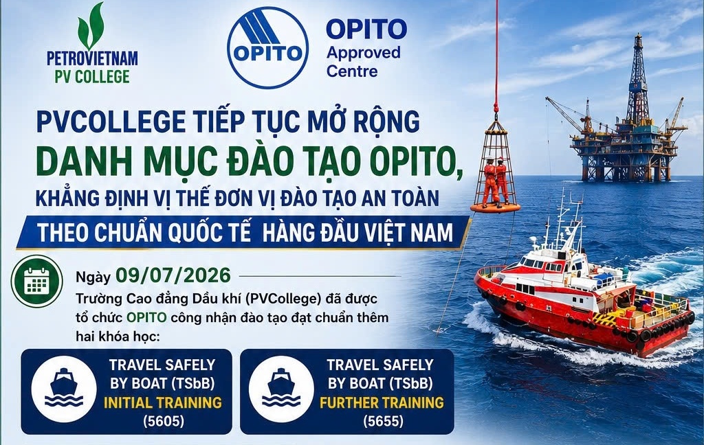 PVCollege tiếp tục mở rộng danh mục đào tạo OPITO, khẳng định vị thế hàng đầu Việt Nam