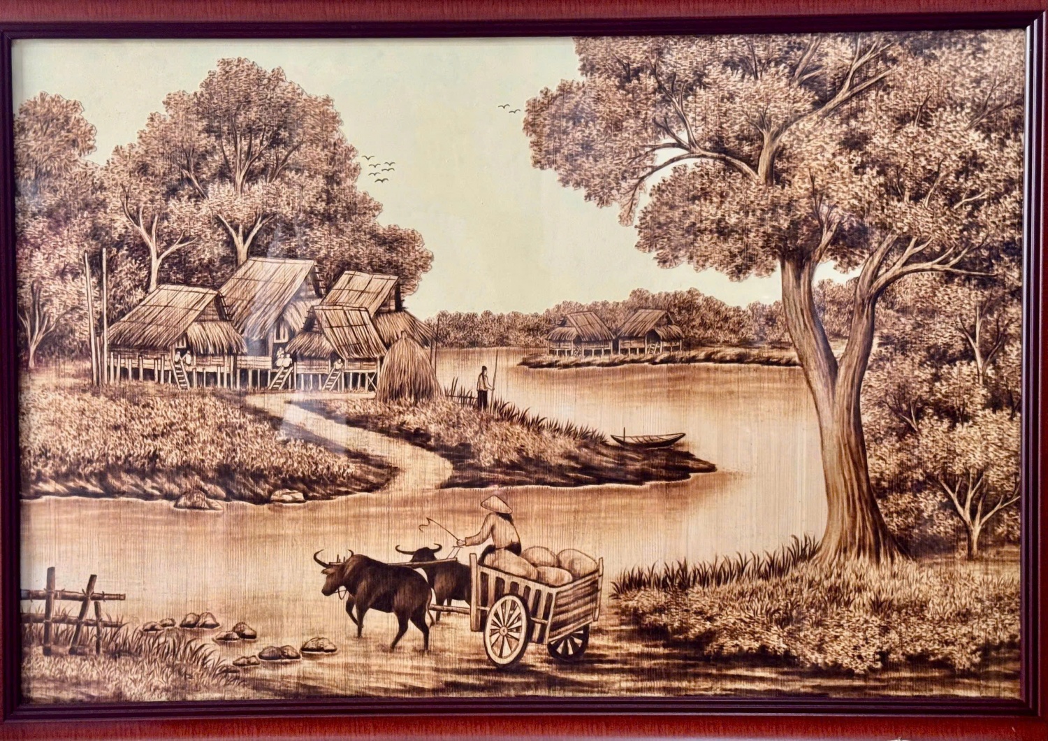 Từ lá khô hóa chân dung sống – chuyện người giữ hình Bác bằng chất liệu lạ