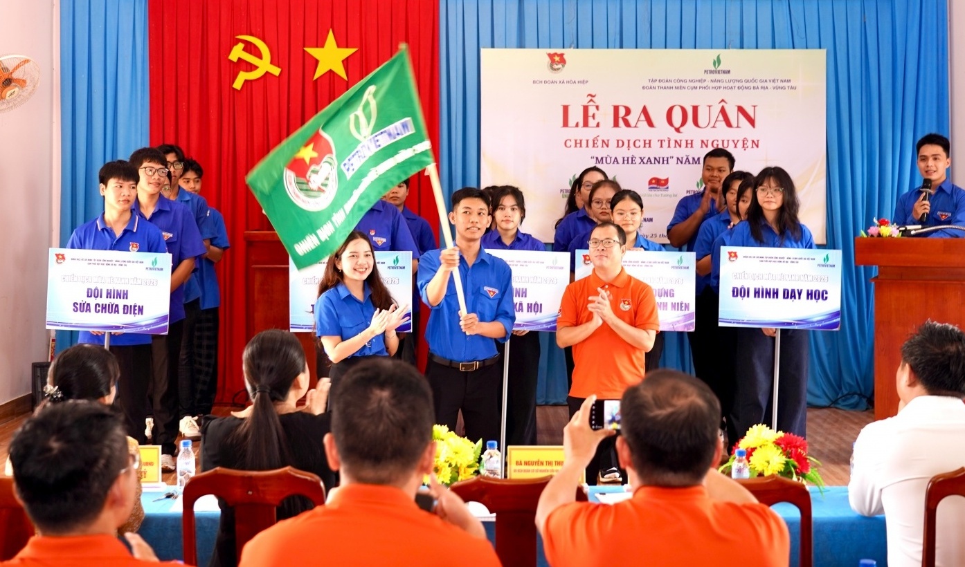 Đoàn Thanh niên Petrovietnam Cụm phối hợp hoạt động Bà Rịa - Vũng Tàu tổ chức ra quân Chiến dịch Mùa hè xanh năm 2026