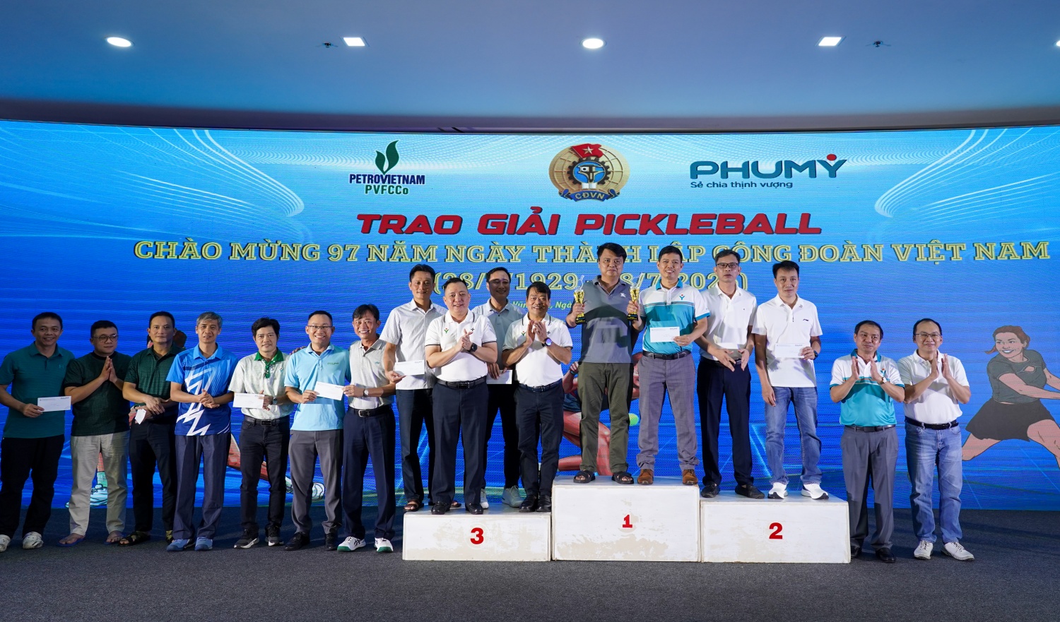 Công đoàn PVFCCo - Phú Mỹ sôi nổi giao lưu pickleball kỷ niệm 97 năm Ngày thành lập Công đoàn Việt Nam Công đoàn PVFCCo - Phú Mỹ tổ chức Giải pickleball chào mừng 97 năm Ngày thành lập Công đoàn Việt Nam