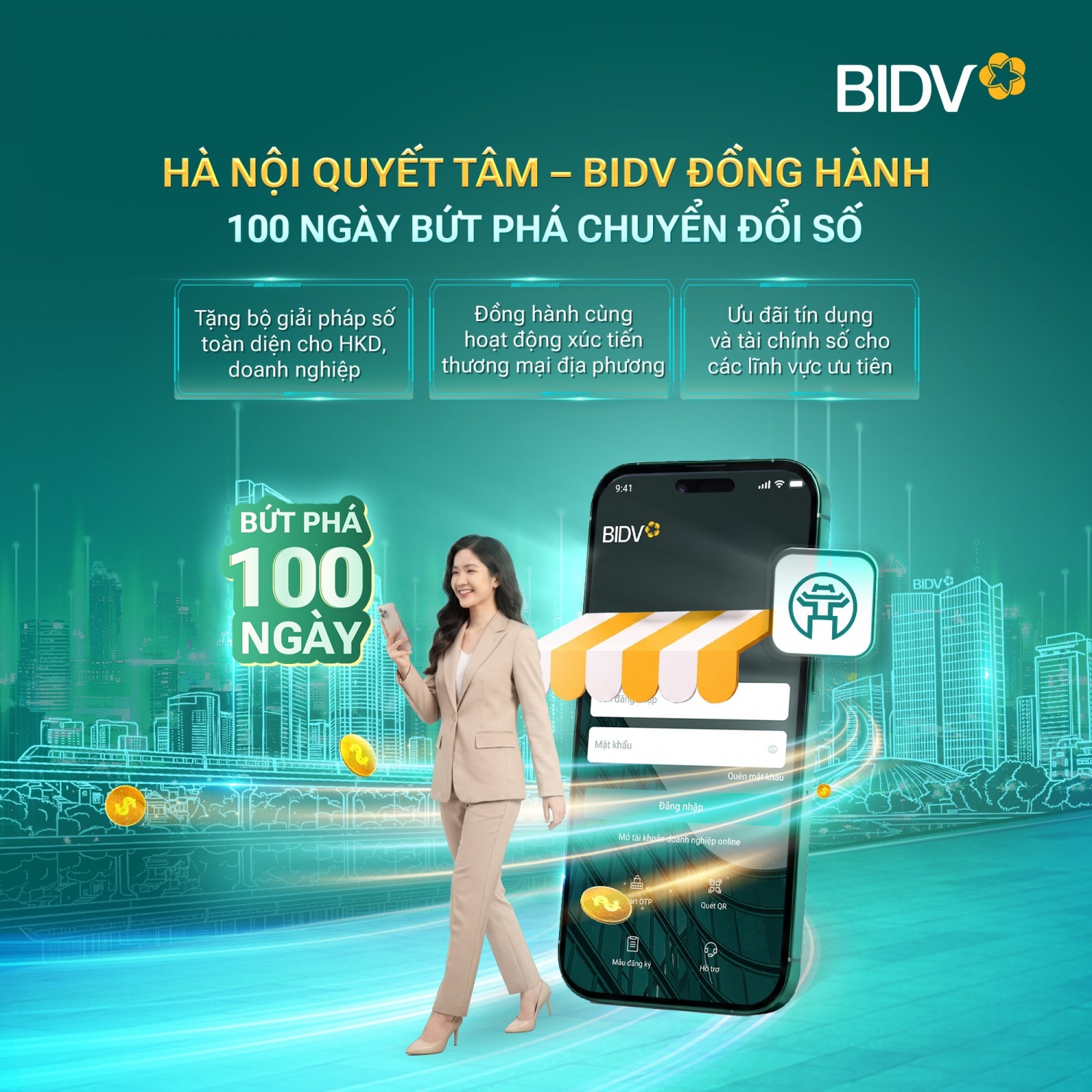 “100 ngày chuyển đổi số” tại Thủ đô: BIDV và những giải pháp trợ lực công nghệ, tài chính “100 ngày chuyển đổi số” tại Thủ đô: BIDV và những giải pháp trợ lực công nghệ, tài chính