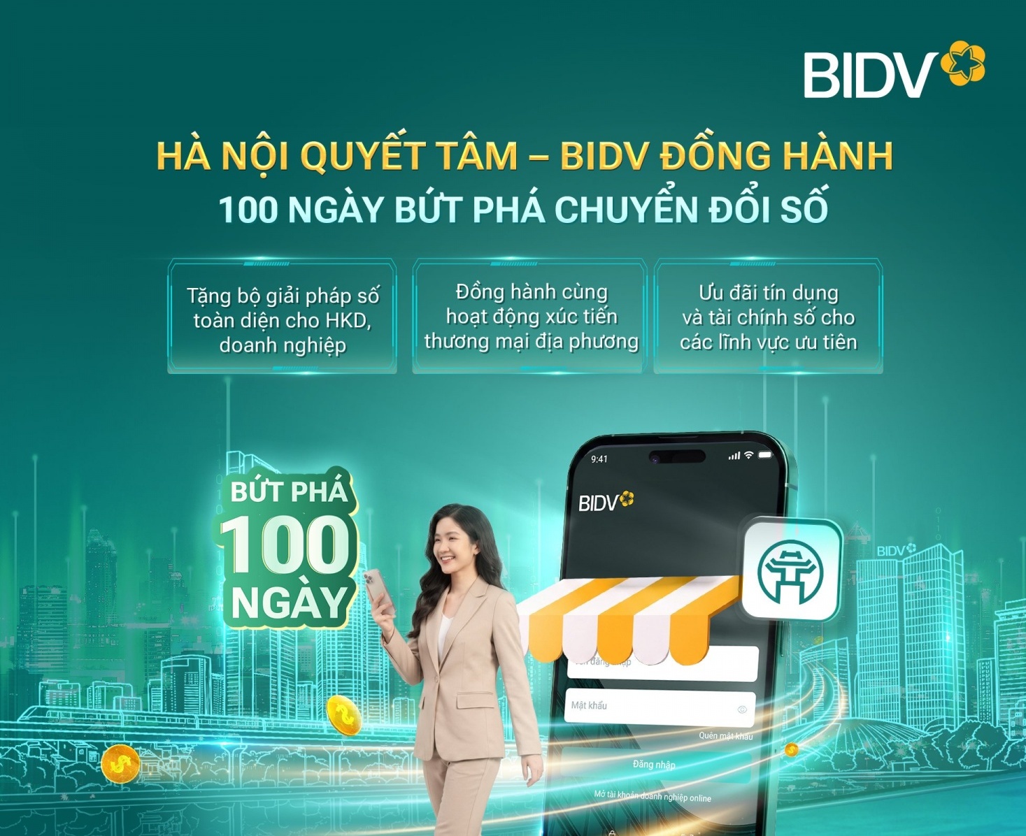 “100 ngày chuyển đổi số” tại Thủ đô: BIDV và những giải pháp trợ lực công nghệ, tài chính