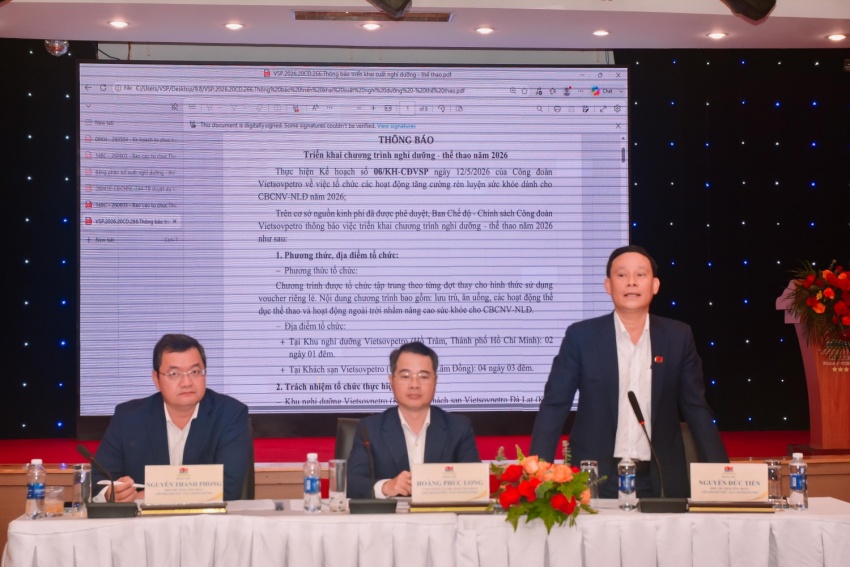 Công đoàn Vietsovpetro: Khẳng định vai trò đồng hành, chăm lo toàn diện cho người lao động Công đoàn Vietsovpetro: Khẳng định vai trò đồng hành, chăm lo toàn diện cho người lao động