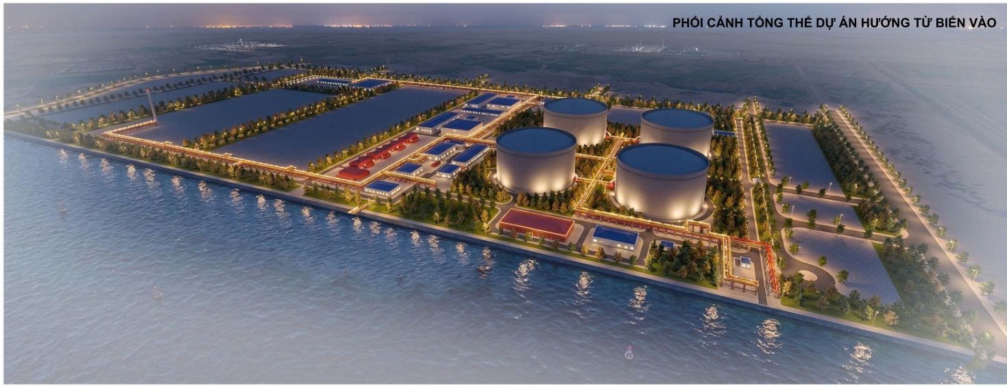 Khu vực triển khai Dự án Kho LNG Bắc Trung Bộ tại Khu kinh tế Vũng Áng, nơi sẽ phát triển hệ thống kho chứa LNG và hạ tầng kỹ thuật đồng bộ (Phối cảnh tổng thể Dự án hướng từ biển vào) Khu vực triển khai Dự án Kho LNG Bắc Trung Bộ tại Khu kinh tế Vũng Áng, nơi sẽ phát triển hệ thống kho chứa LNG và hạ tầng kỹ thuật đồng bộ (Phối cảnh tổng thể Dự án hướng từ biển vào)