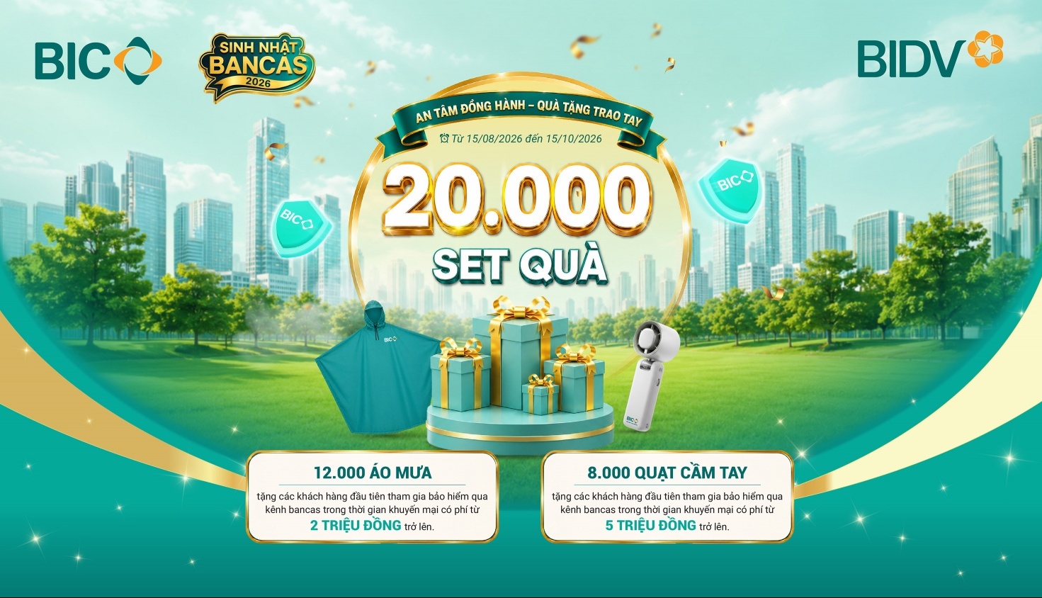 BIC dành 20.000 phần quà tặng khách hàng tham gia bảo hiểm qua Bancassurance