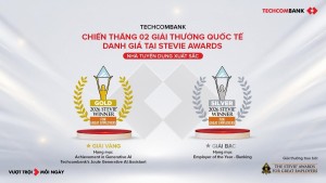 Techcombank giành “cú đúp” giải thưởng quốc tế Stevie® Awards for Great Employers 2026