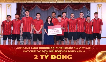 Agribank trao thưởng 2 tỷ đồng chúc mừng Đội tuyển Việt Nam vô địch ASEAN Cup 2026